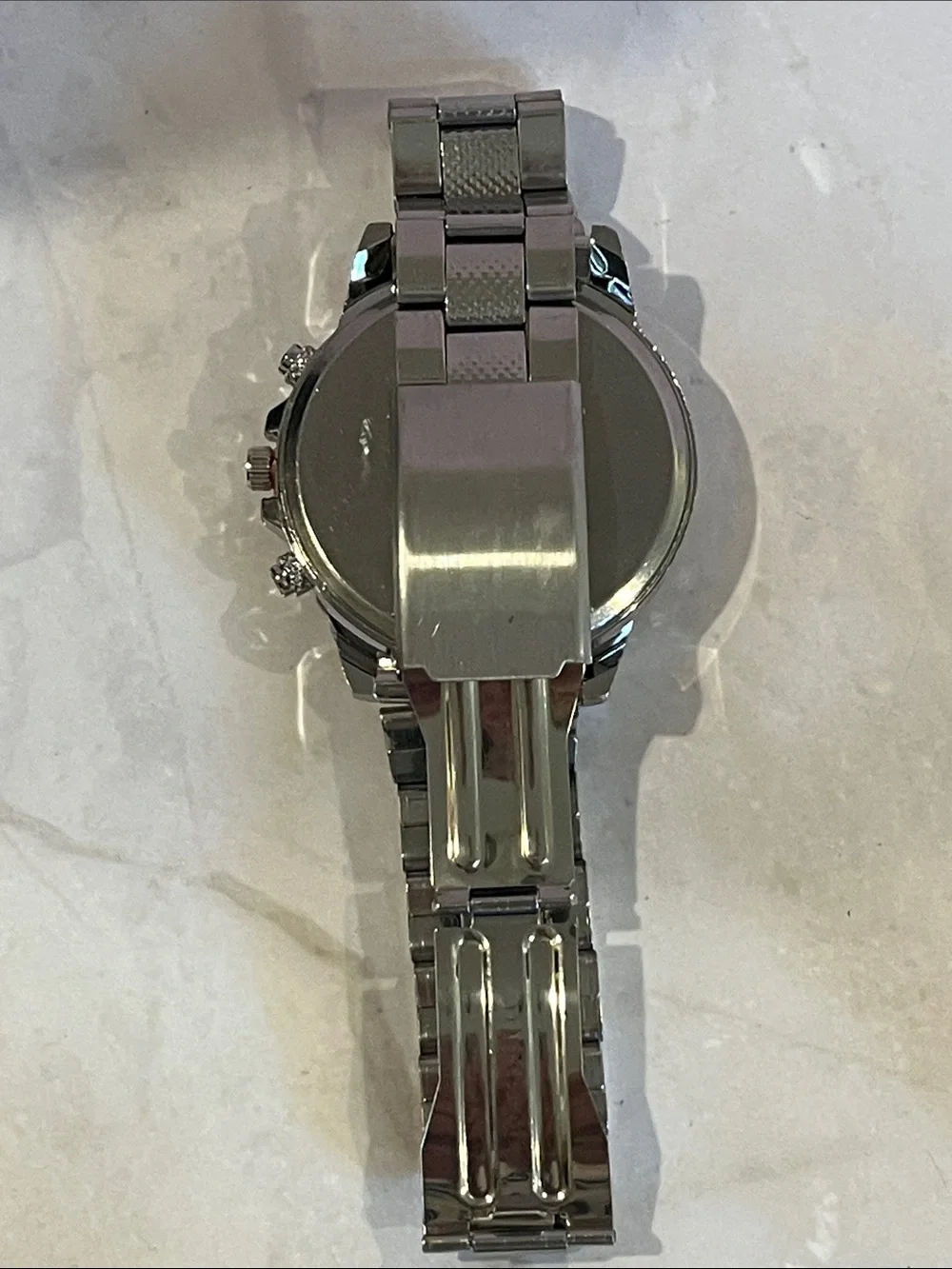 Geneva Blue Dial Silver-Tone Chronograph Watch 46mm